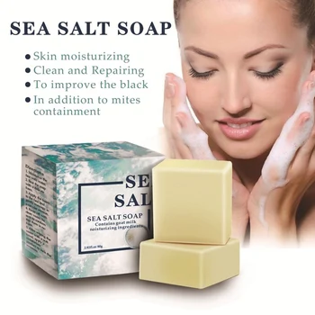 

New Effective Mites Repair Nourish Skin Personal Face Clean Soap Anti-wrinkle Anti-mite Soap Rich In Sea Salt