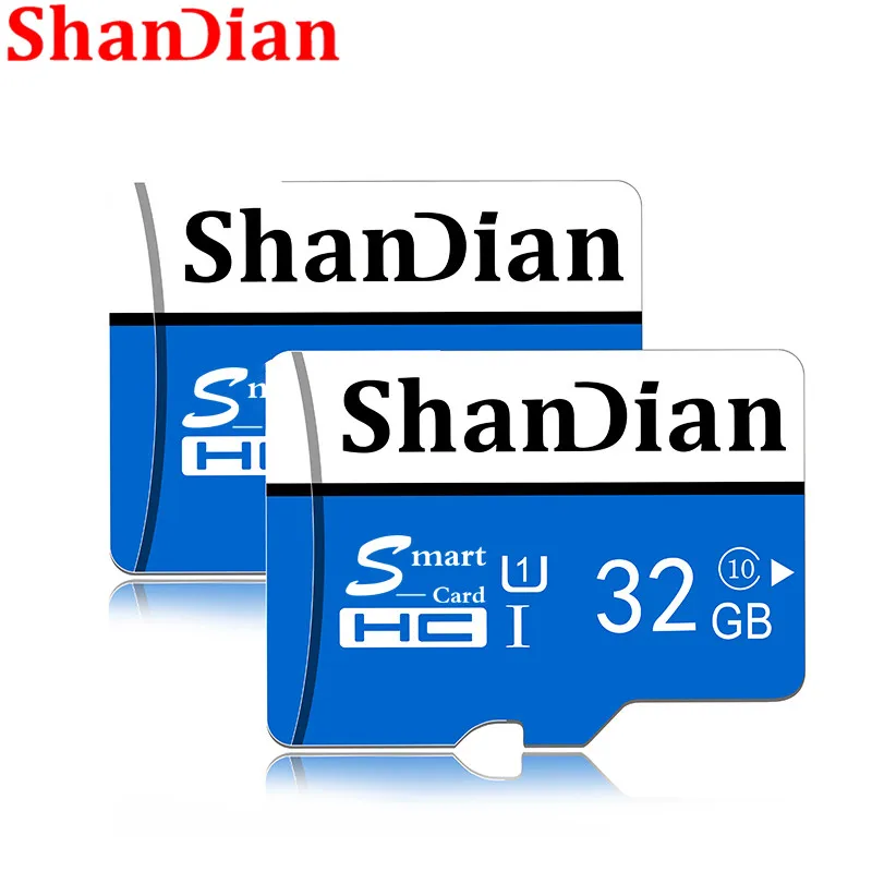 SHANDIAN, оригинальная карта памяти, 4 ГБ, 8 ГБ, 16 ГБ, 32 ГБ, 64 ГБ, 128 ГБ, SD карта, класс 6, класс 10, высокое качество, TF карта с бесплатным адаптером для карт