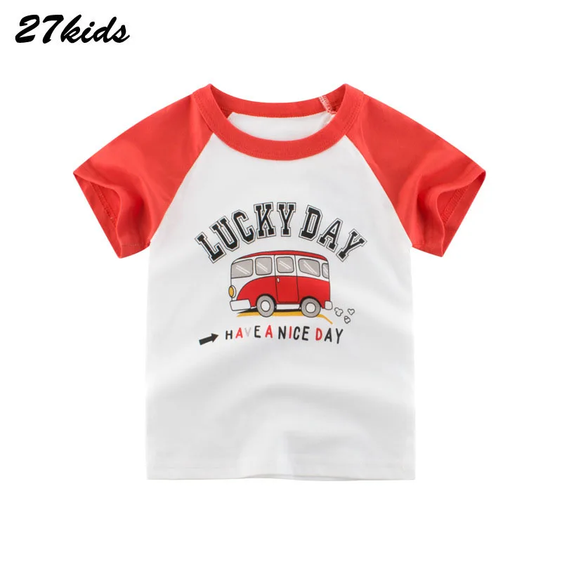 

Summer Kids Boys T Shirt Lucky Print Short Sleeve Baby Girls T-shirts Cotton Children T-shirt O-neck Tee Tops Boy Clothes