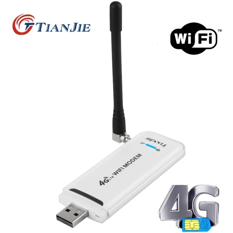 TIANJIE-Router WiFi Universal 3G 4G LTE FDD GSM, Mini módem USB inalámbrico portátil, Dongle con ranura para tarjeta SIM, pegatina WI-FI