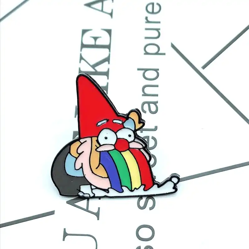 かわいい虹色髭祖父ブローチ漫画のキャラクタークリスマスおじいちゃんデニムバックパックドレスアニメバッジギフト ブローチ Aliexpress