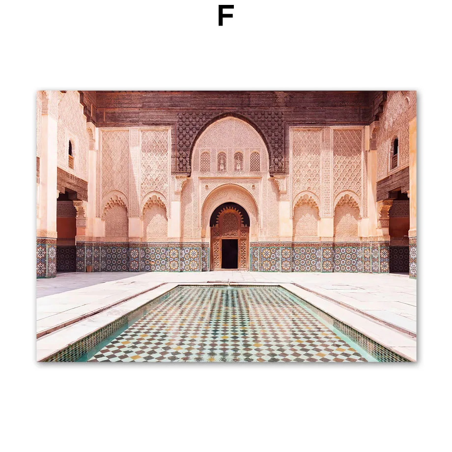 Morocco-Marrakech-Archway-Sand-Flower-Leaf-Plants-Nordic-Poster-Wall-Art-Print-Canvas-Painting-Decor-Pictures (8)