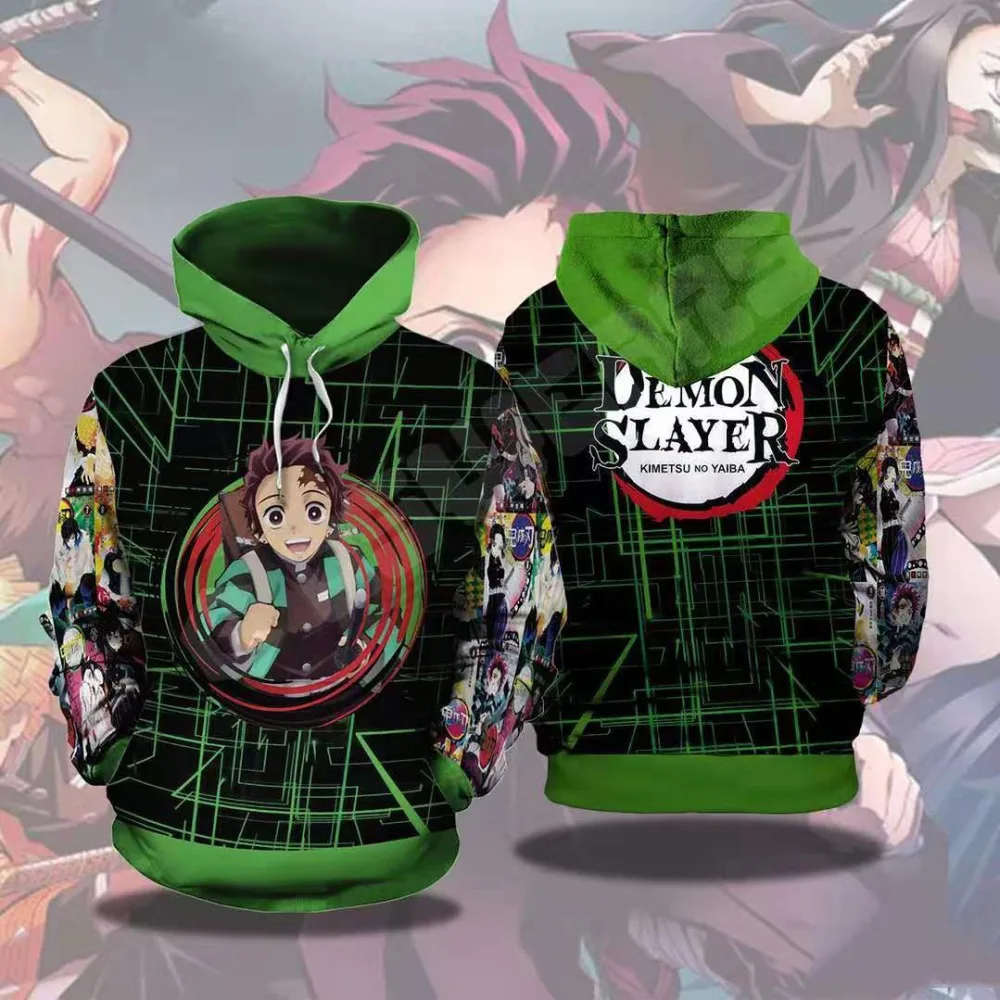 Горячая аниме Demon Slayer: Kimetsu no Yaiba 3D Принт толстовки с рукавами Осень Весна молодежная одежда пуловер