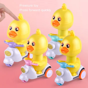 

Color Random Funny Kids Toys Motorcycle Small Yellow Duck Presses Back To The Sprouting Duck Car For Baby Children Toys Gift