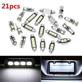 

21Pcs Car Accessories Car White Interior LED Light Bulb For BMW E46 Sedan Coupe M3 1999-2005 Canbus Lights E46 led lamp for cars