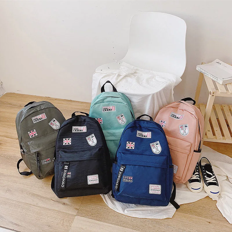 

Japanese Korean Canvas School Bag Men's Fashion Teenager College Style England Korean-style Middle School Students Travel Backpa