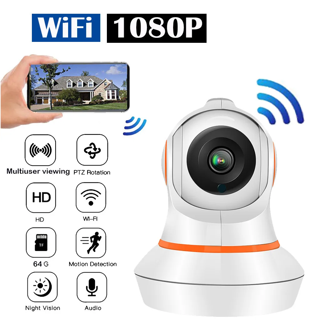 Камера HD 1080P с автоматическим отслеживанием, PTZ камера, WiFi, камера ночного видения, камера наблюдения, WiFi, двухсторонняя аудио камера с сигнализацией движения, pc-L1219