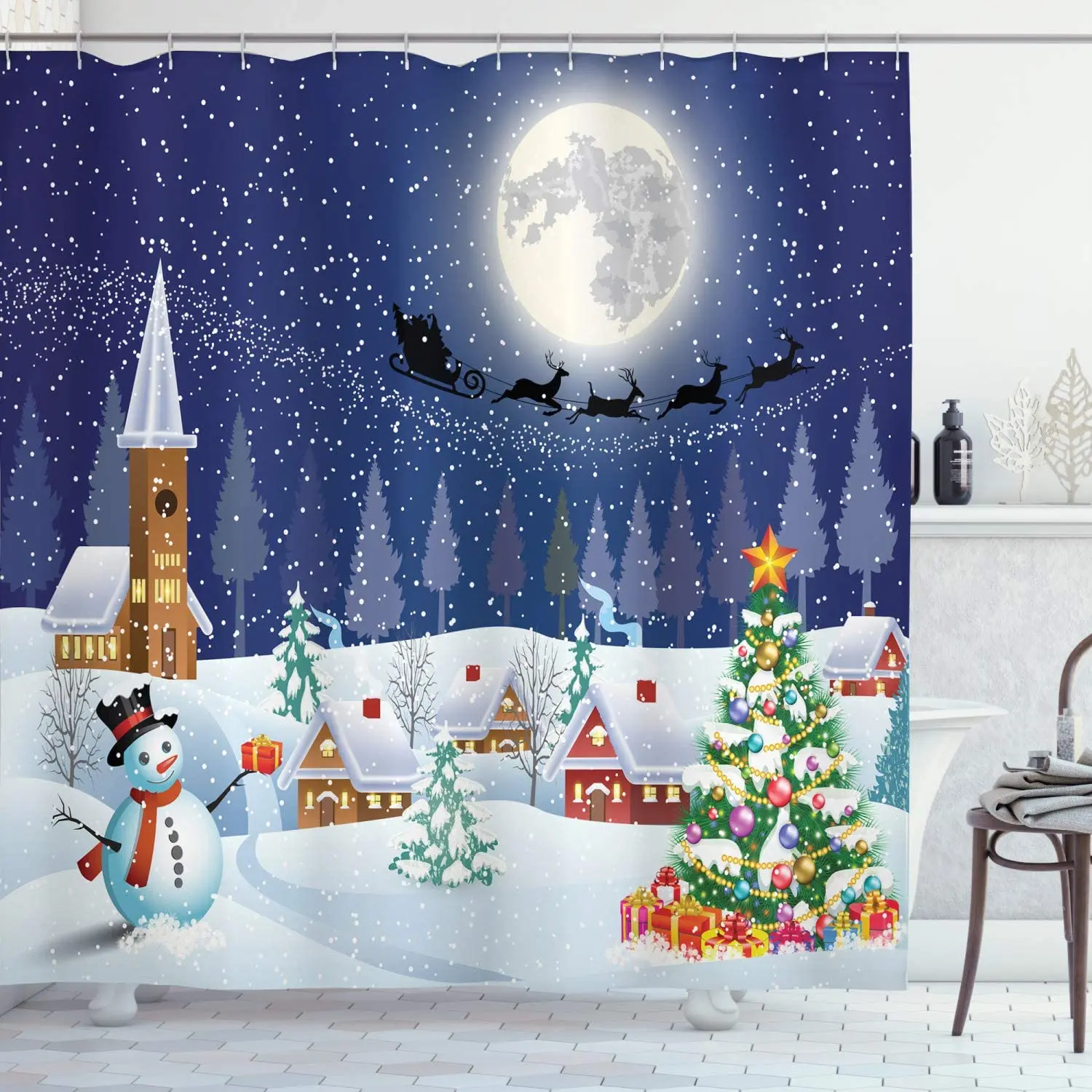 christmas shower curtain