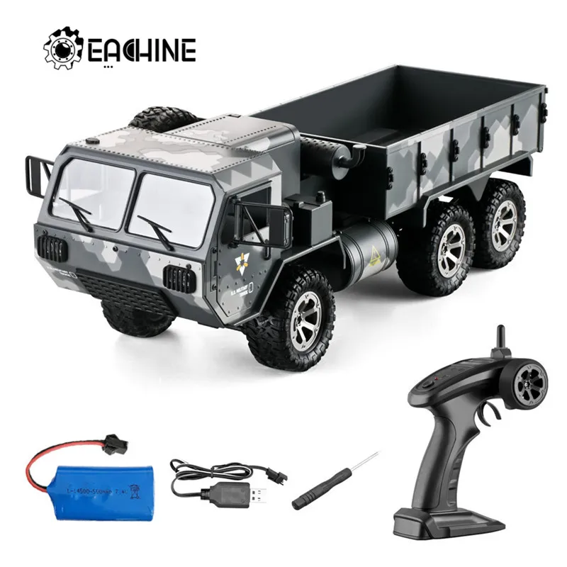 Eachine EAT01 1/16 2,4G 6WD RC автомобиль пропорциональный контроль армии США военный внедорожный Рок Гусеничный грузовик RTR с несколькими батареями