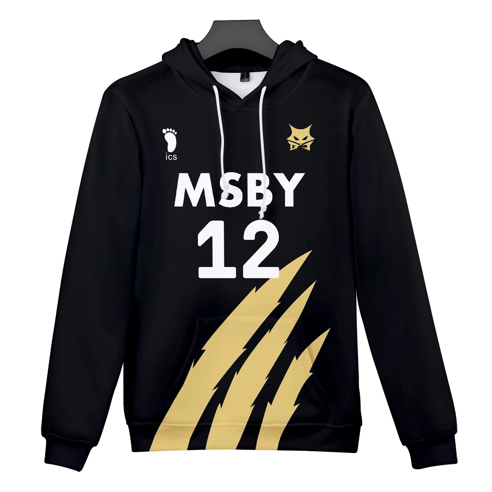 

Hot Fashion Casual Hooded Harajuku Anime Hoodies Haikyuu MSBY Sweatshirt Cosplay Hoody Pullovers 3D Winter Full Regular