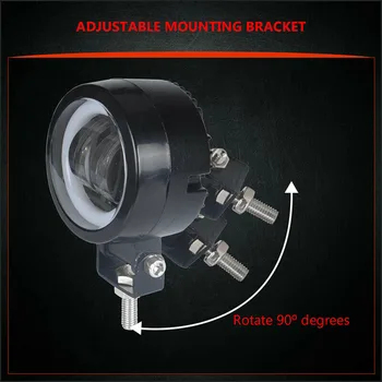 

6000K LED Work Light With Angel Eye Ring 2pcs 20W 3inch DRL For SUV ATV