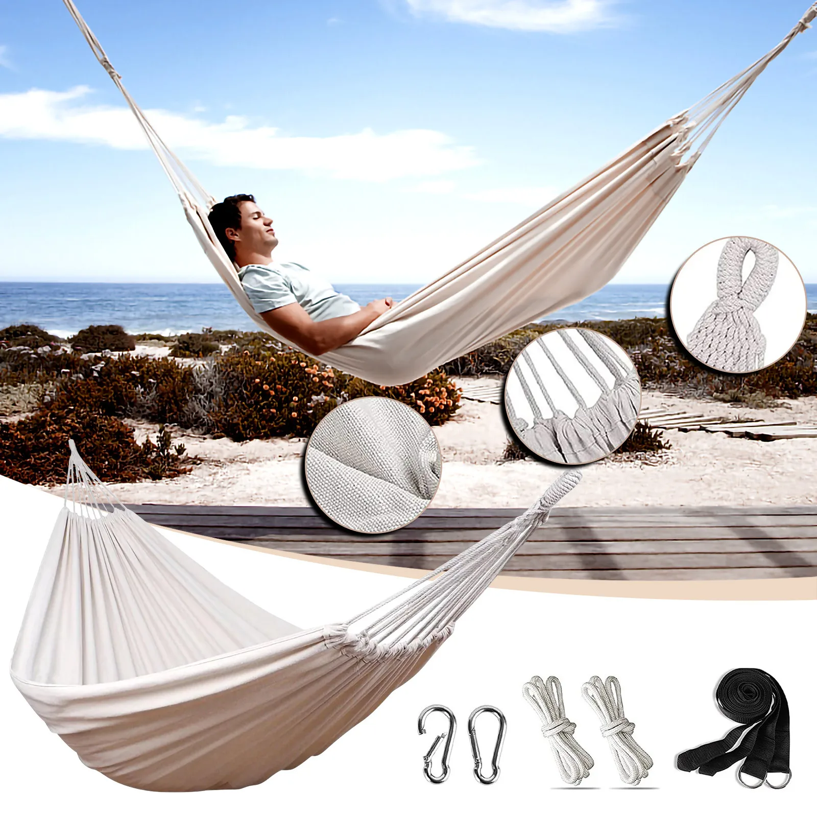 New Hammock Beach Outdoor Camping Leisure Double Hammocks Garden