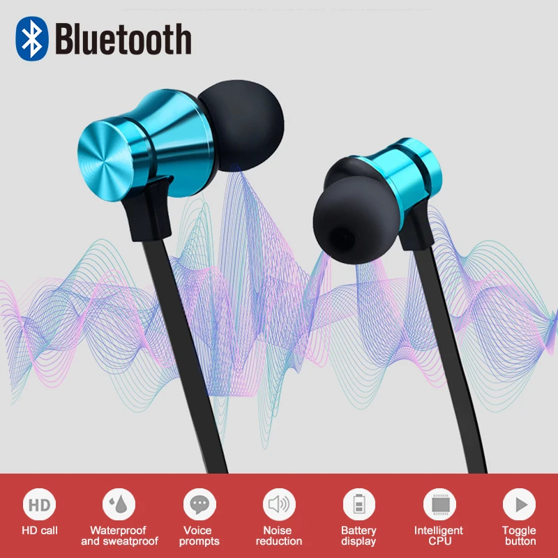 Магнитные Bluetooth наушники беспроводные наушники 3D стерео спортивные наушники громкой связи наушники в ухо гарнитура с микрофоном для Apple iPhone Xiaomi