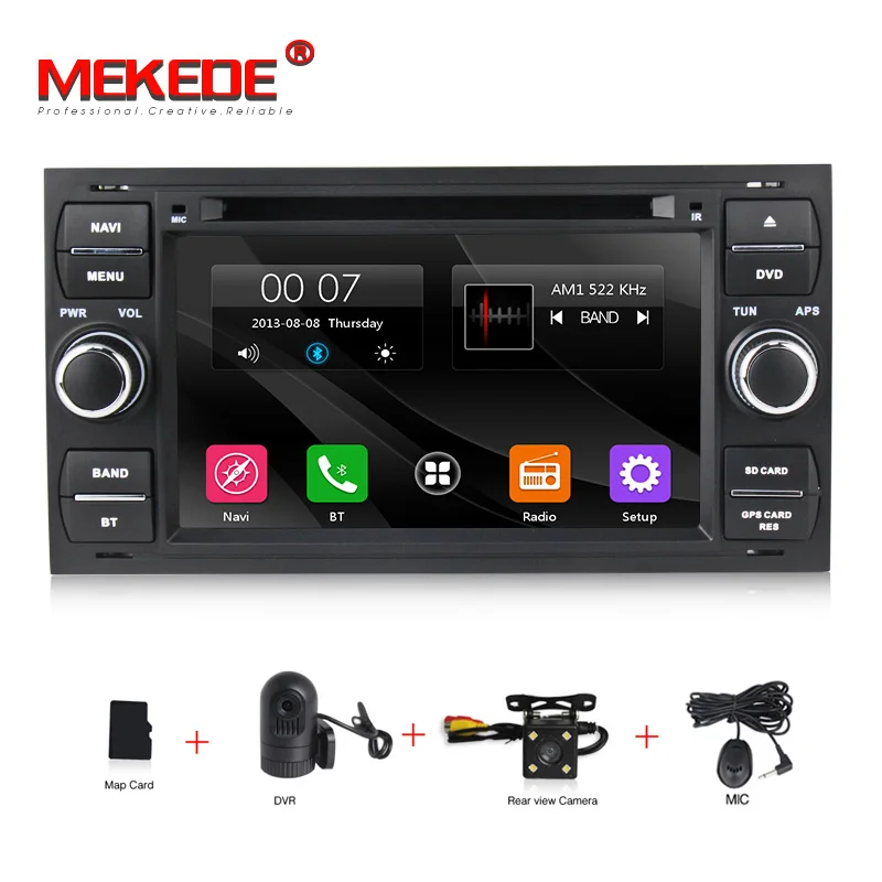 MEKEDE 2 DIN автомобильный dvd Мультимедиа Радио стерео для Ford Transit C-max Mondeo Fiesta FOCUS 2 2005 2006 2007 с gps