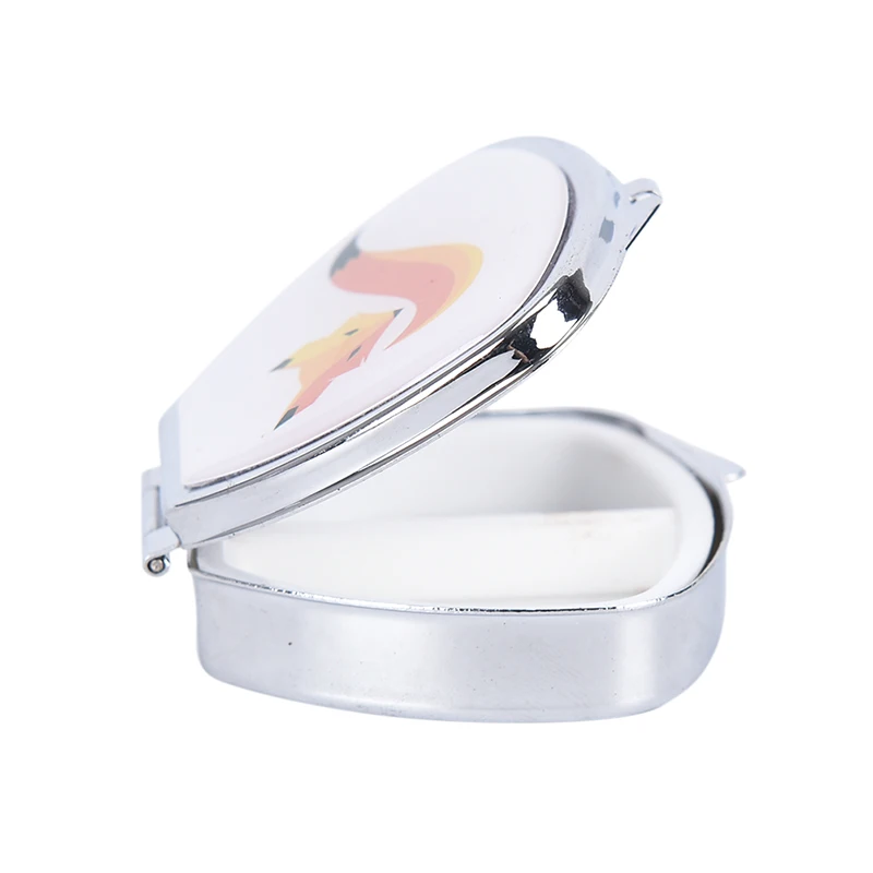 1PCS Portable Pill Box Folding Metal Pill Case Small Case Silver Tablet Pill Boxes Medicine Organizer Randomly