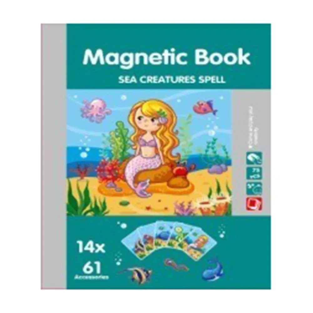 Children Toys Magnetic Puzzle Christmas Gift for Kids Magnetic Book Cute Design Puzzles Magnetic Toy Jigsaw Baby Education Toys - Цвет: Темный хаки