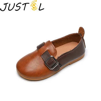 

JUSTSL 2020 Spring New Girls Retro Shoes Shallow Mouth Soft Bottom Kids Shoes Children Shoes Baby Casual Shoes