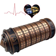 Da Vinci código de bloqueo juguetes de Metal cierres Cryptex Retro regalos de boda regalo de día de San Valentín carta contraseña cámara de Escape de accesorios