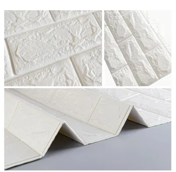 

70*77 3D Brick Wall Sticker DIY Self-Adhesive Decor Foam Waterproof Covering Wallpaper For Kids Room Kitchen Stickers