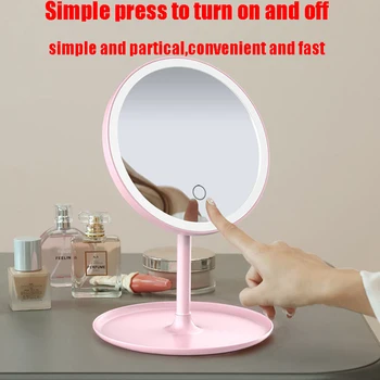 

Dropshipping LED Mirror Flexible Makeup Mirror with Led Light Vanity Mirrors 10X Magnifying Mirrors Light Cosmetic