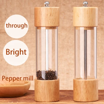 

2020New Salt and Pepper Mill Wood Pepper Shakers with Acrylic Spare Ceramic Rotor - kitchen accessories