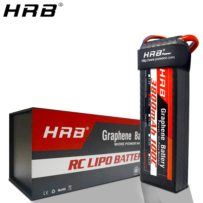 HRB 3800mah графин 7 4 V 11 1 Lipo батарея 2S 3S 4S 100C 14 8 XT90 XT60 Deans T EC5 RC Airplanes Car Parts 5S 18 5 6S 22 2