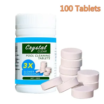 

100 Tablets/Bottle Attention Effect Multifunctional Household Sterilization Bubble Tablet Home Cleaning Pool Cleaner Toilet Pool