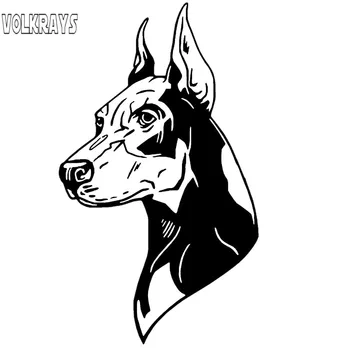 

Volkrays Creative Car Sticker Doberman Pinscher Dog Accessories Reflective Cover Scratches Vinyl Decal Black/Silver,20cm*11cm