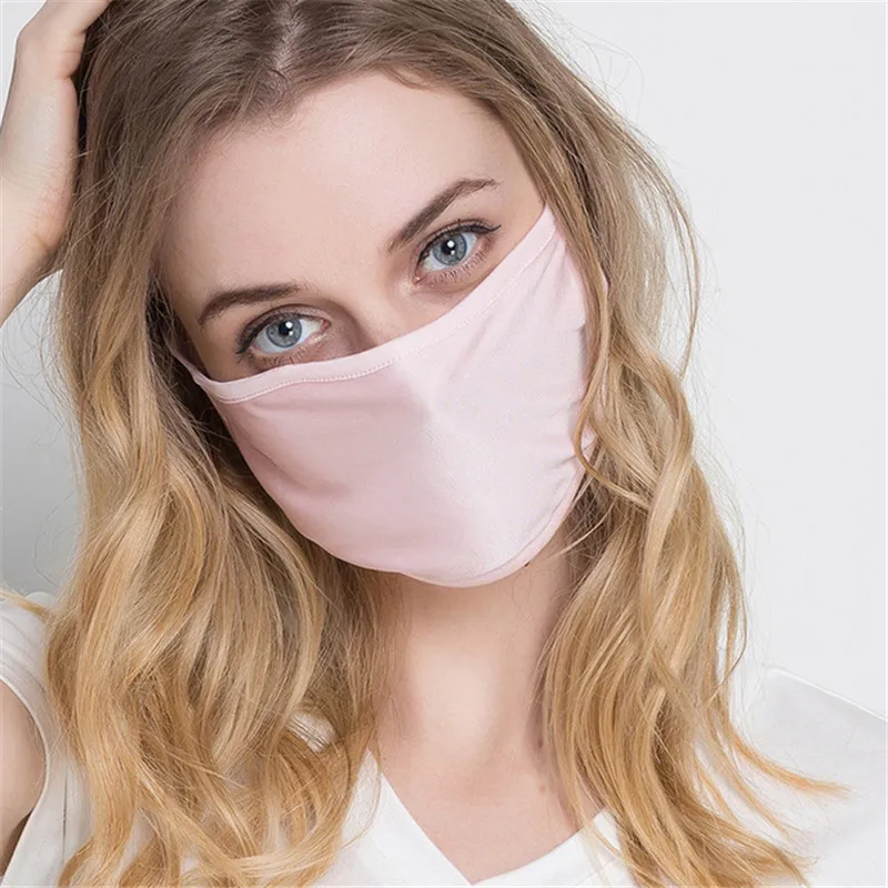 

High quality Men Women Silk mouth mask safe anti-virus Masks KN95 Activated carbon filter Windproof anti-dust mask very soft