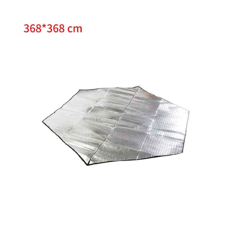 silver 368X368 Утолщенный коврик, дышащее мягкое одеяло, шестигранное алюминиевое для наружного складывания, водонепроницаемое одеяло, коврик для кемпинга, пляжа, пикника - Цвет: silver 368X368