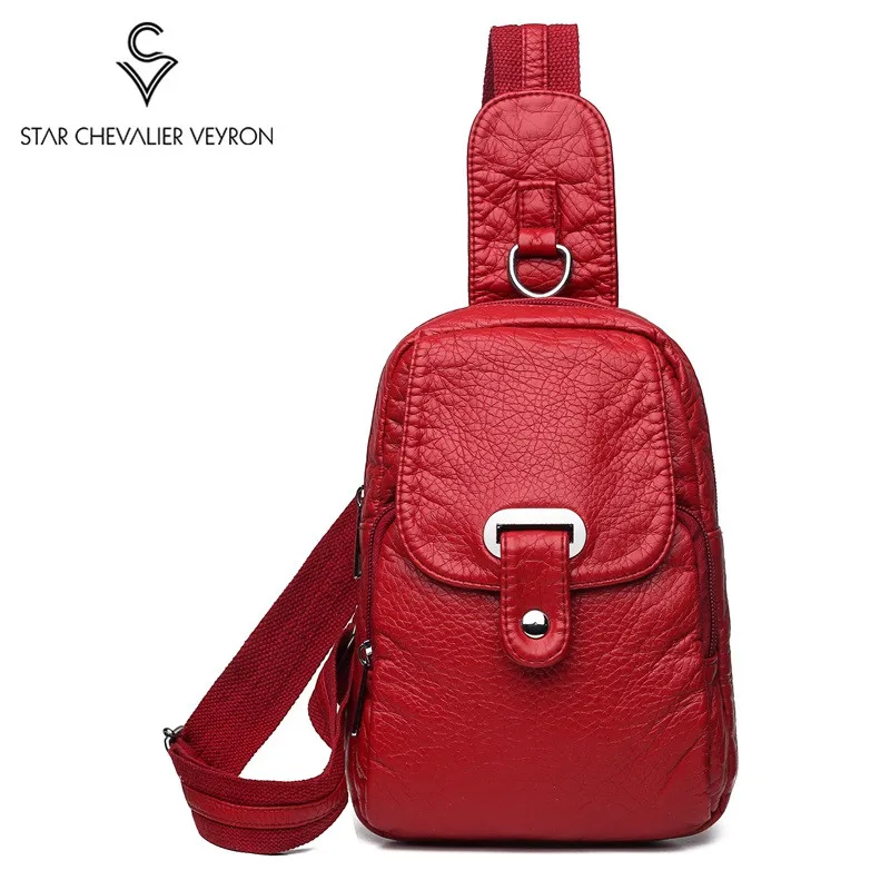 

Fashion Unisex Leather Shoulder Bag Chest Bags Waist Pack Simple Pocket Bag Shoulder Messenger Bag Wallet Belt Ladies Hand Bags