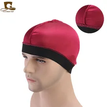 

Elastic Band Dome Cap Silky Wave Cap For Men Breathable Wig Cap Silky Durag Dome Cap For Men Bandanas Shipping Free
