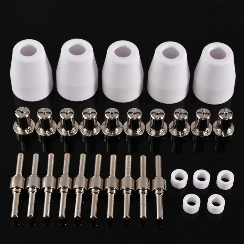 30pcs LG-40 PT-31 Plasma Cutter Torch Consumables Extended Nickel-Plated Electrodes Nozzles For CUT40 312 Cutting Machine | Инструменты