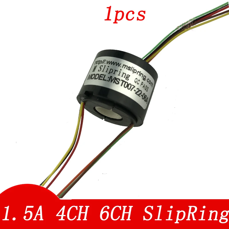 

1pcs 1.5A 4CH 6CH Through Hole Electric Slip Ring Outer Dia 22mm Conductive Slipring for Children DIY Toys Precision Detector