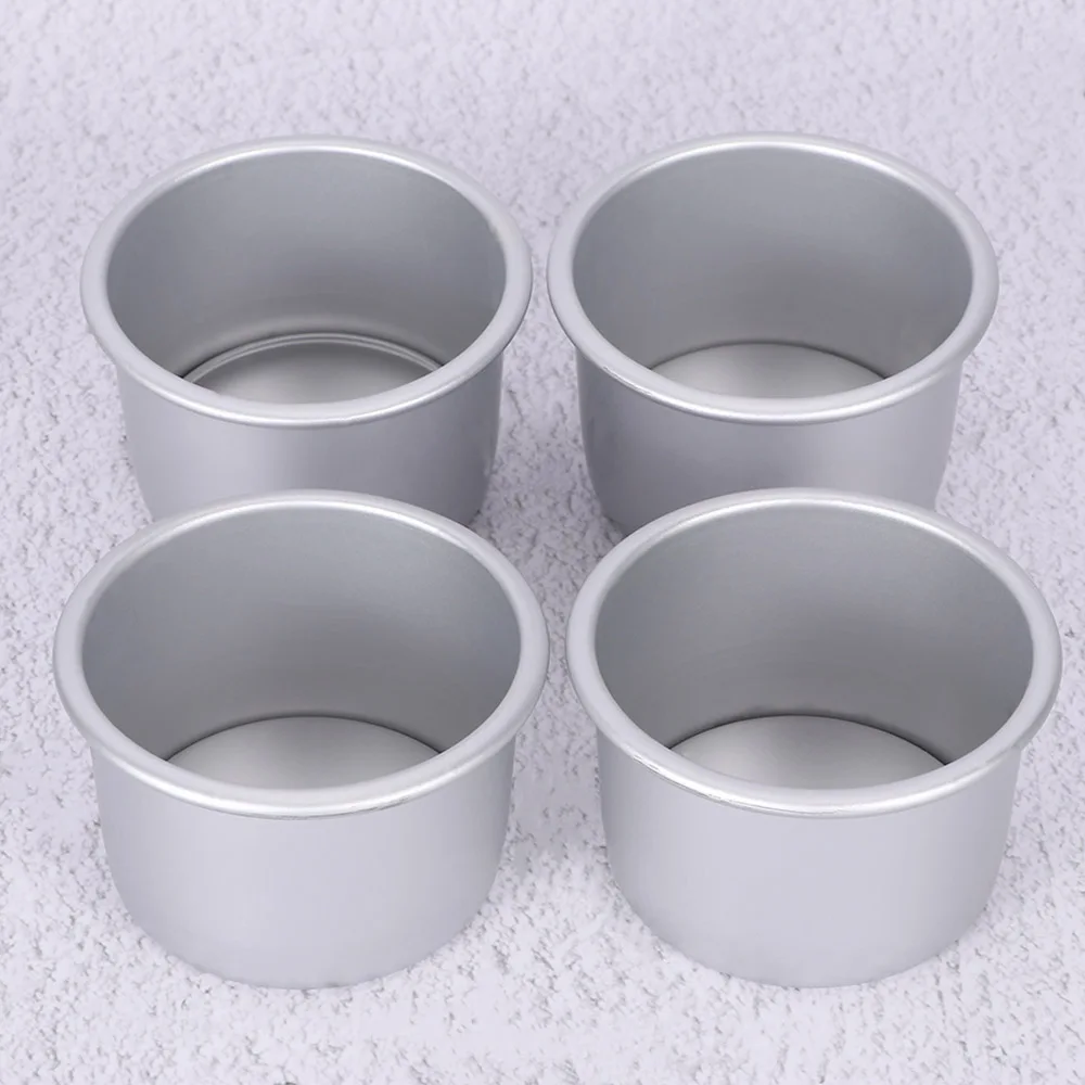 3pcs/lot 2inch(dia 6cm) Aluminum Alloy Round Mini Cake Pan Removable