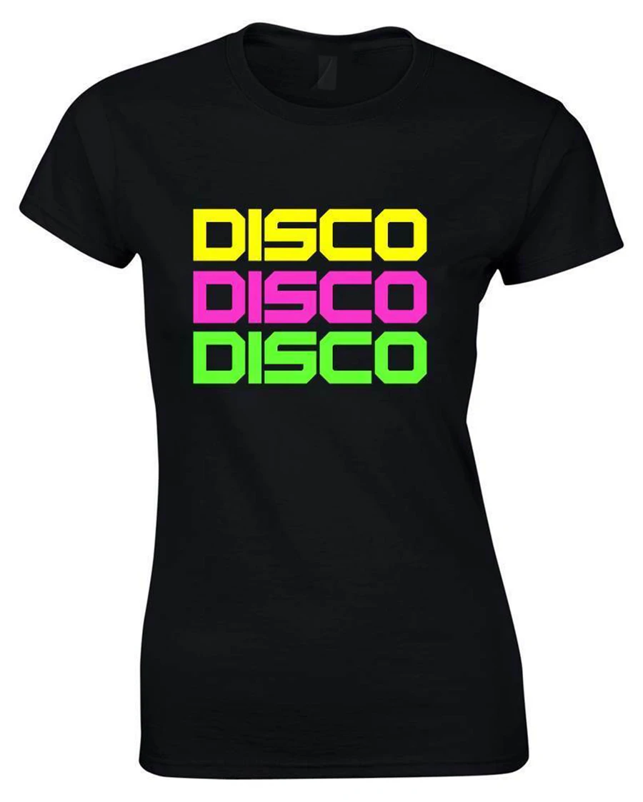 DISCO Женская футболка 8-16 неоновое нарядное платье 80s 80's 90s 90 костюм Топ все