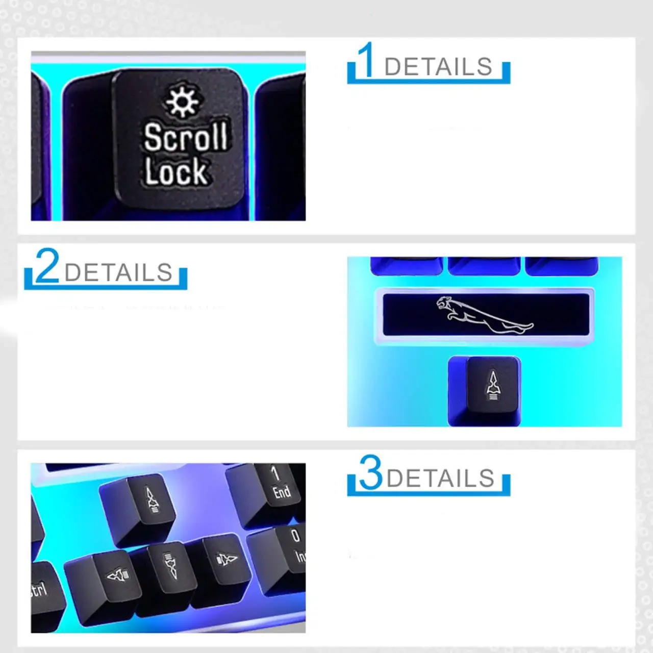 Teclado à Prova Água para Computador Usb com Fio Mecânico Suspenso Teclado Colorido Backlight Gaming Dwaterproof pc Gamer od G21 Led - Imagem 6