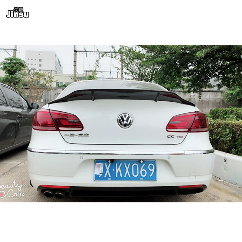 Для VW CC 2013 2018 R Стайлинг из углеродного волокна задний багажник губа стиль Renntech