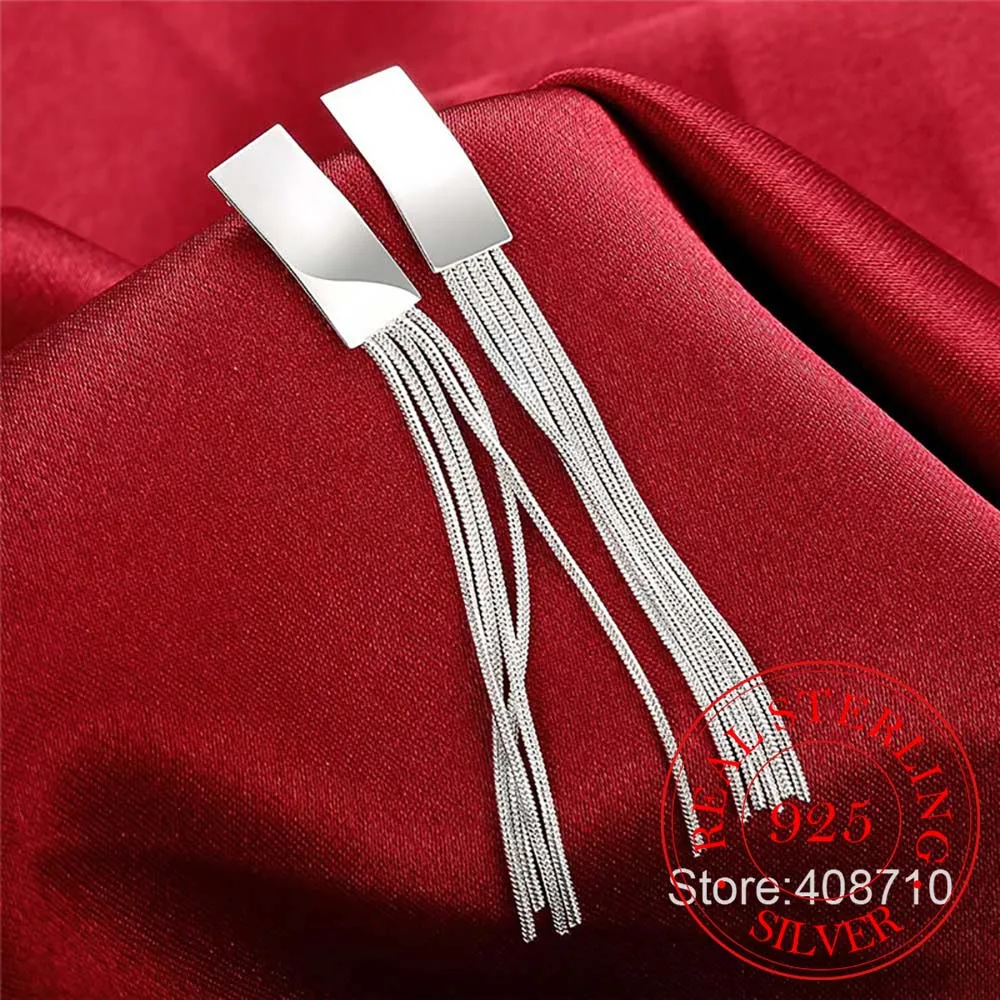 Серьги гвоздики женские из серебра 925 пробы с кисточками 2020|earrings for women|fashion earrings