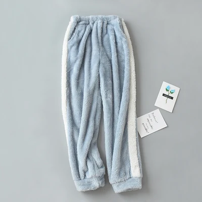 blue pants Размера плюс свободная толстовка с капюшоном Ночная сорочка с длинным из кораллового флиса; Детское Белье для сна Для женщин бархат зима звезды ночная рубашка, одежда для сна, для влюбленных, Халат - Цвет: blue pants