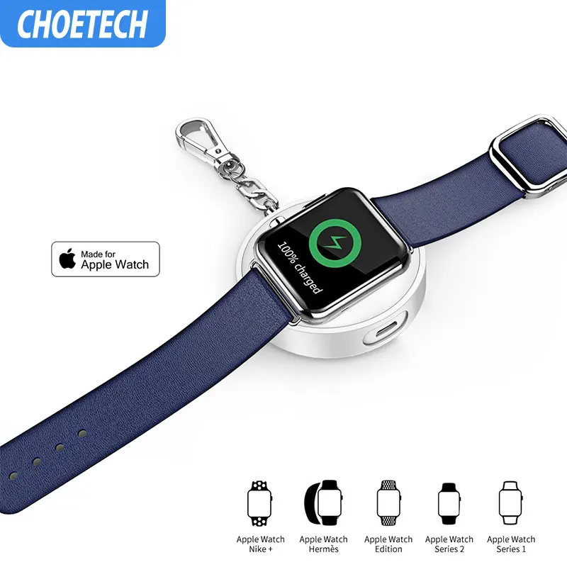 

CHOETECH MFi Certified 900mAh Wireless Charger Magnetic Charging Dock with Keychain for Apple Watch External Battery Power Bank