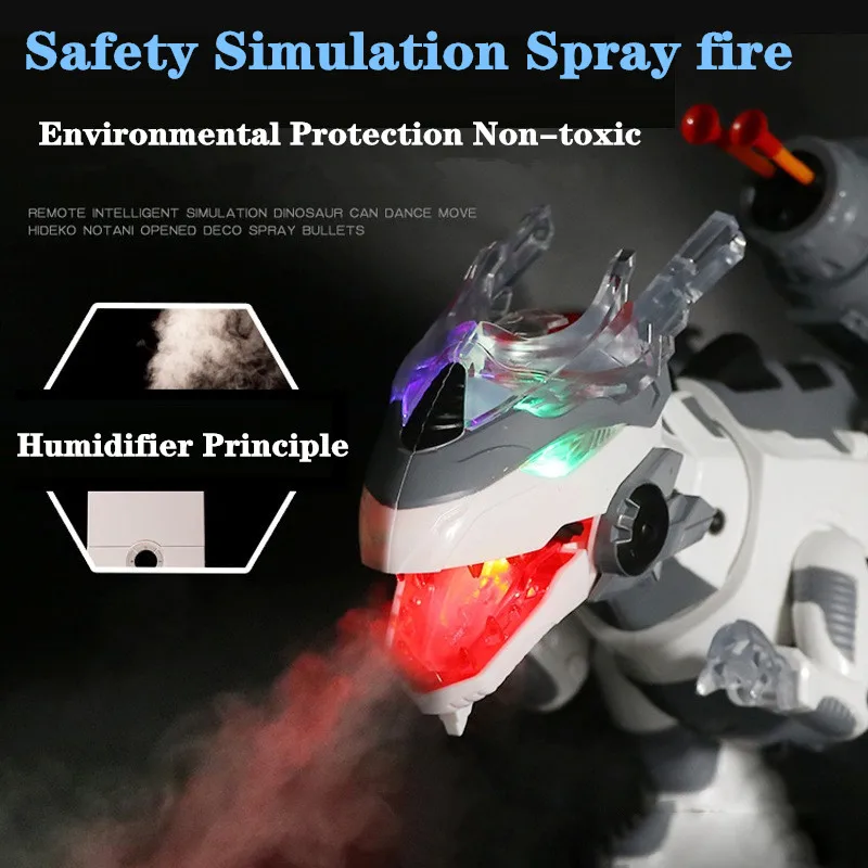 66cm Smart Robot Toy Spray Dinosaur Radio-Controlled Robots fighting Dragon Educationalal Robotics Toys For Children RC Robot
