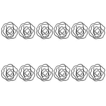 

12pcs Paper Clips Durable Rose Shape Portable Simple Creative Paper Clamps Bookmark Clips Paper Clips for Home Office School
