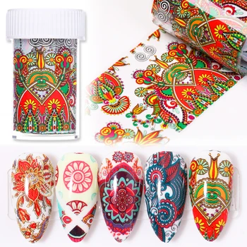 

1 Box Nail Stickers Purple Colorful Nail Series Foils Nail Art Transfer Sticker Paper Nail Art DIY Design Decorations Wraps