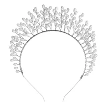 Европейская и американская преувеличенная жемчужная возведенная Корона Ручной Работы, волнистая корона для невесты, подружки невесты, свадебный банкет, головной убор, аксессуары