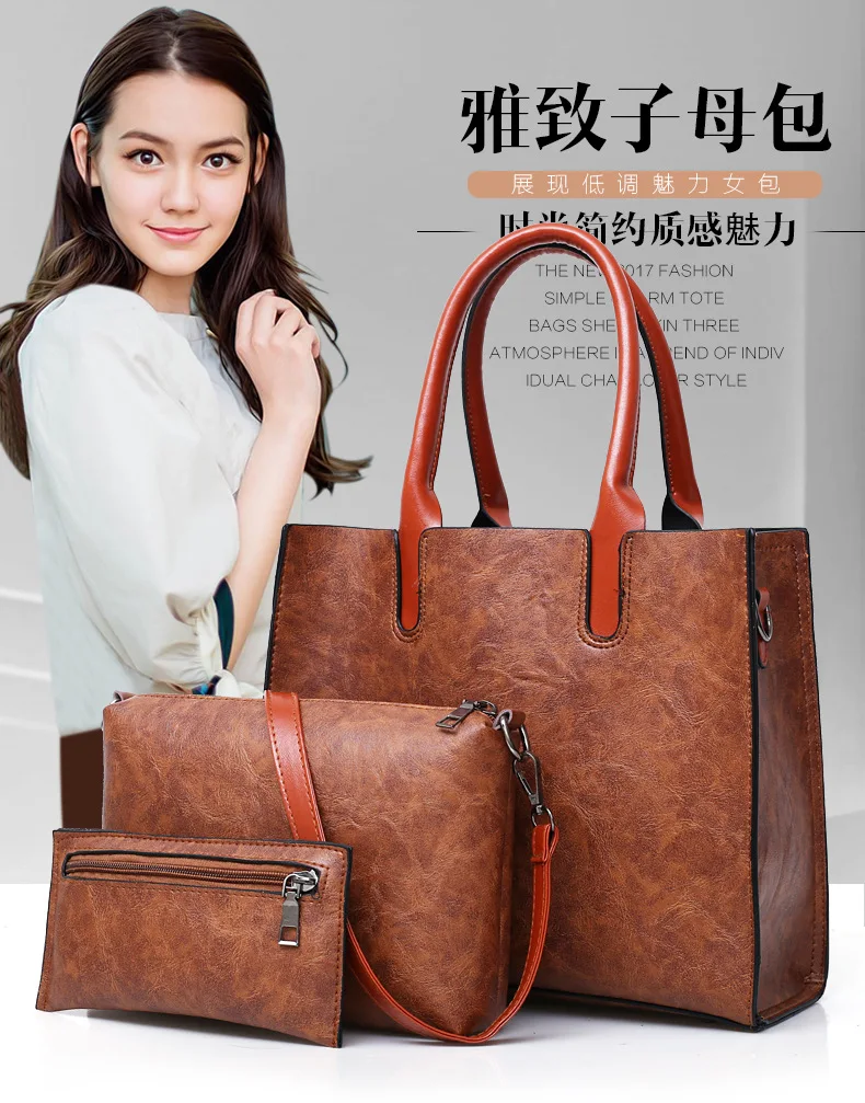 new fashion high-capacity three-piece women's bag with one shoulder bag