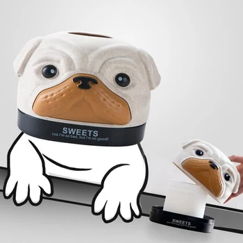 

New Home Car Tissue Box Container Cartoon Dog Napkin Tissue Dispenser Facial Hand Paper Case Storage Holder Office Desktop Decor