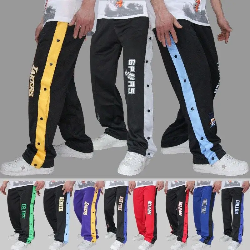

Fully Open Buckle Pants Sports Training Pants Gymnastic Pants Men's Pregame Basketball Pull Pants Warm-up Sport Pants Buckle Pan