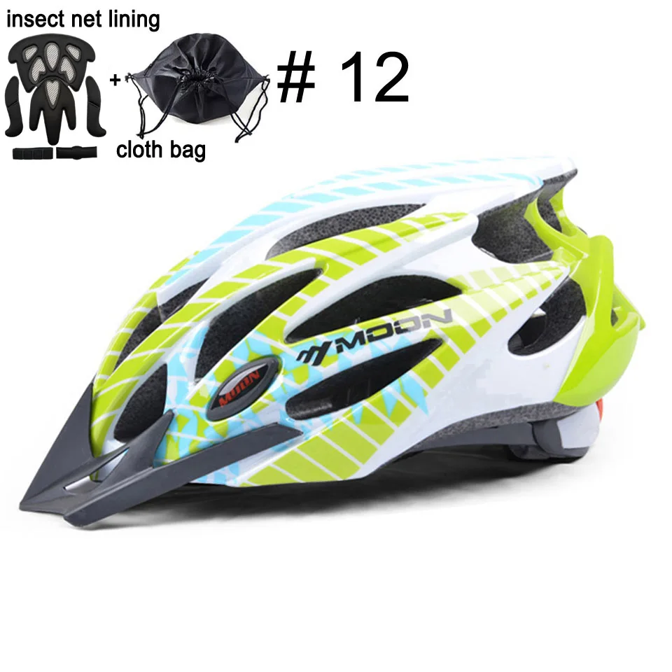 MOON велосипедный шлем для мужчин и женщин, ультралегкий цельный велосипедный шлем для горных и шоссейных велосипедных шлемов 52-64 см - Цвет: Upgrade Color 12