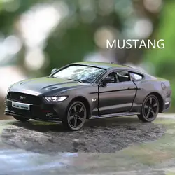 Имитация 1:36 сплав матовый светильник Ford Mustang модель автомобиля, сила назад автомобильные игрушки, 2 открыть дверь детская игрушка
